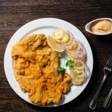 Pork Schnitzel Panko Crumbed 220g Frozen - 5.5kg Carton of 25 Units